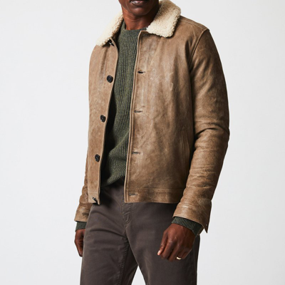 Shop Billy Reid Bishop Leather Jacket In Brown