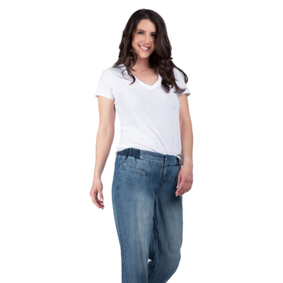 Shop Standards & Practices Women's Tencel Button Front Rib Cuffs Joggers Pants In Blue