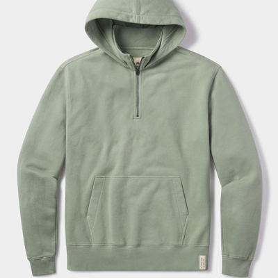 Shop The Normal Brand Jackie Premium Fleece Quarter Zip Hoodie In Green