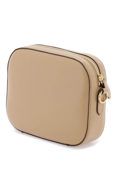 Shop Stella Mccartney Camera Bag With Perforated Stella Logo In Brown,beige