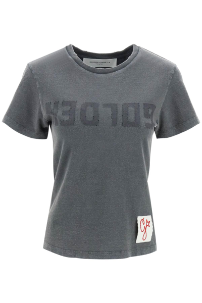 Shop Golden Goose Reversed Logo T-shirt In Grey