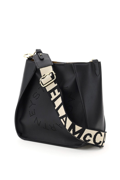Shop Stella Mccartney Crossbody Bag With Perforated Stella Logo In Black