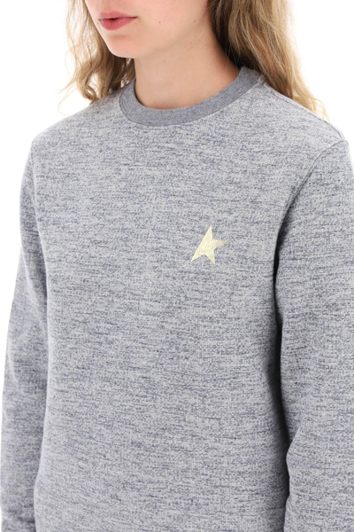 Shop Golden Goose Athena Sweatshirt With Gold Star In Grey