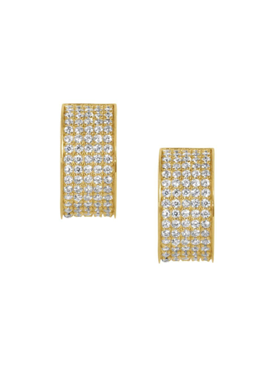 Shop Dean Davidson Women's Petit Pavé 22k-gold-plated & Cubic Zirconia Huggie Hoop Earrings