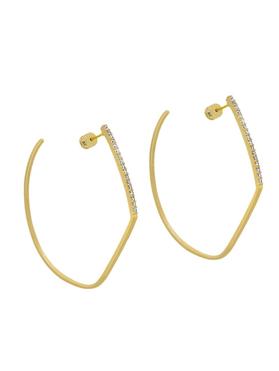 Shop Dean Davidson Women's Silvertone & White Topaz Spire Hoop Earrings In Gold