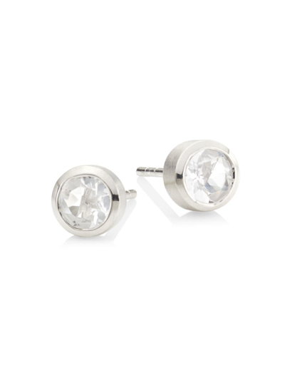Shop Dean Davidson Women's Signature 22k-gold-plated & Crystal Quartz Small Knockout Stud Earrings In Silver
