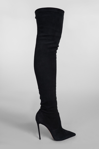 Shop Le Silla Eva 120 High Heels Boots In Black Suede