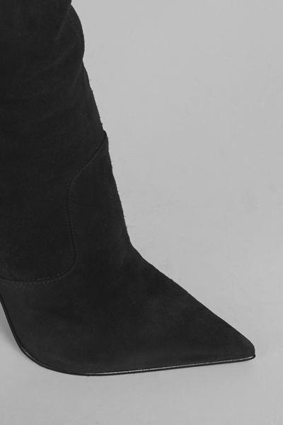 Shop Le Silla Eva 120 High Heels Boots In Black Suede