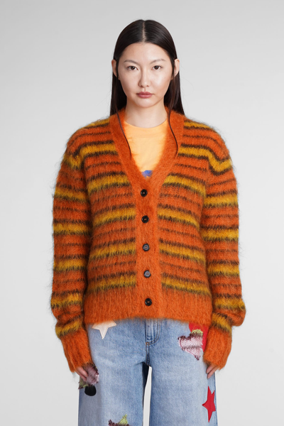 Shop Marni Cardigan In Orange Wool