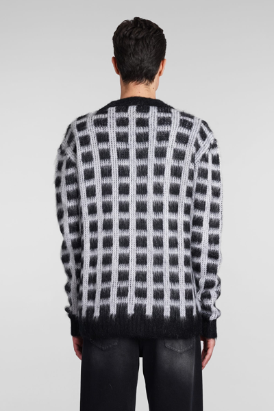 Marni Checked Mohair-blend Cardigan In Black
