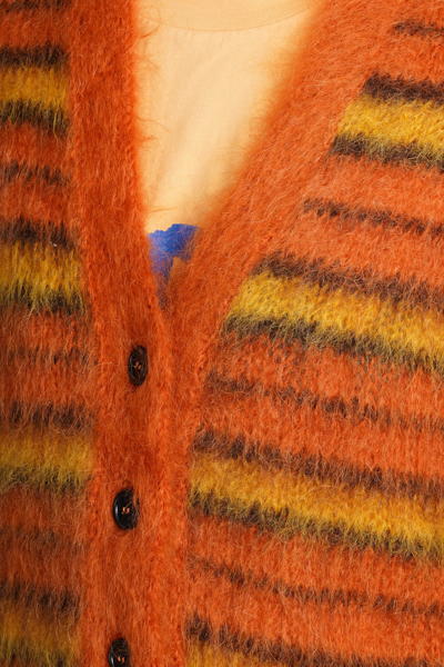 Shop Marni Cardigan In Orange Wool