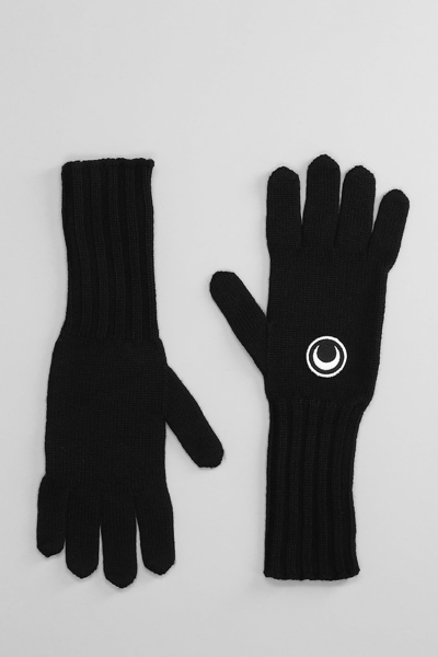 Shop Marine Serre Gloves In Black Wool