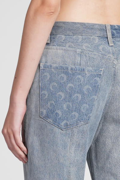 Shop Marine Serre Jeans In Blue Cotton