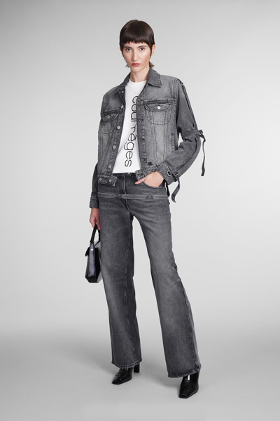 Shop Courrèges Jeans In Grey Cotton