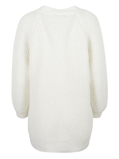 Fabiana Filippi Oversized Knit Plain Cardigan In White