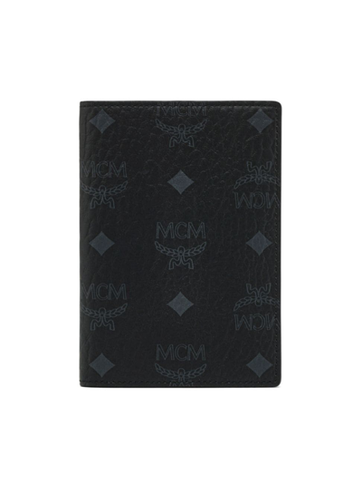 Shop Mcm Men's Ottomar Visetos Coated Canvas Passport Holder In Black
