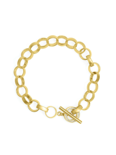Shop Dean Davidson Women's Petit Pavé 22k-gold-plated & Cubic Zirconia Rolo Chain Bracelet
