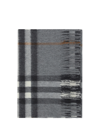 Shop Burberry Scarf In Grey