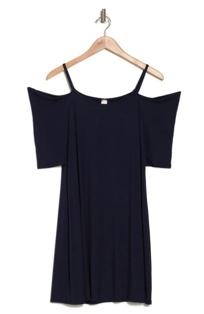 Shop Go Couture Cold Shoulder Minidress In Navy