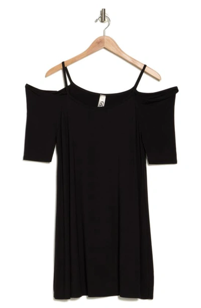 Shop Go Couture Cold Shoulder Minidress In Black