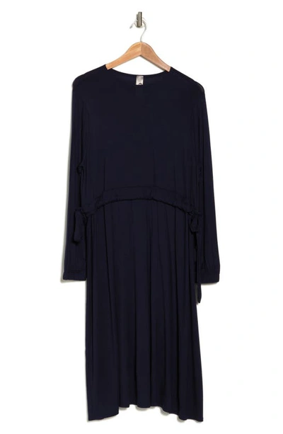 Shop Go Couture Stretch Modal Long Sleeve Dress In Royal Blue