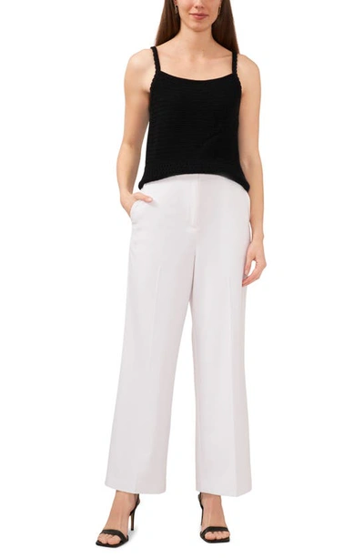 Halogen Textured Scallop Trim Sweater Tank In Rich Black