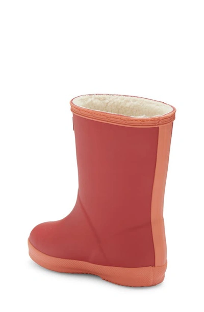 Shop Hunter First Classic Waterproof Rain Boot In Vital Burgundy/red Flurry/whit