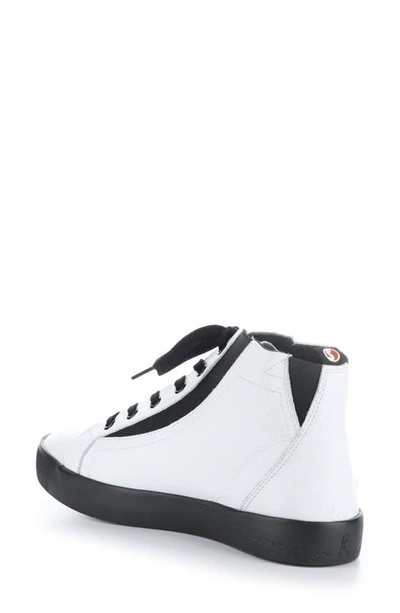 Softinos By Fly London Shy High Top Sneaker In 003 White Smooth Leather