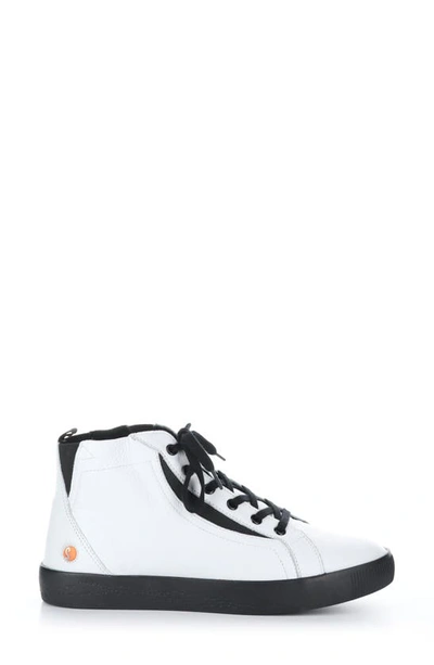 Softinos By Fly London Shy High Top Sneaker In 003 White Smooth Leather