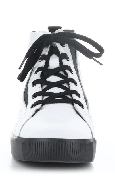 Softinos By Fly London Shy High Top Sneaker In 003 White Smooth Leather