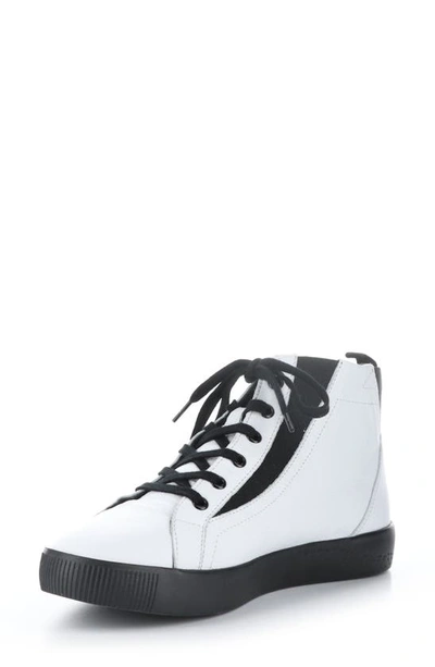 Softinos By Fly London Shy High Top Sneaker In 003 White Smooth Leather