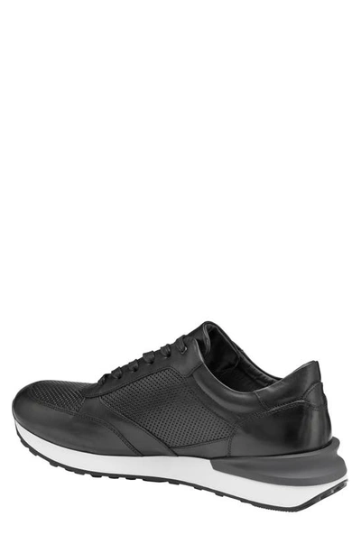 Shop Johnston & Murphy Briggs Perforated Sneaker In Black Italian Calfskin