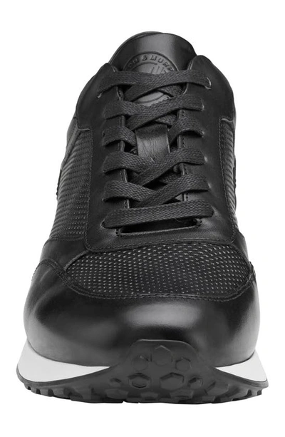 Shop Johnston & Murphy Briggs Perforated Sneaker In Black Italian Calfskin