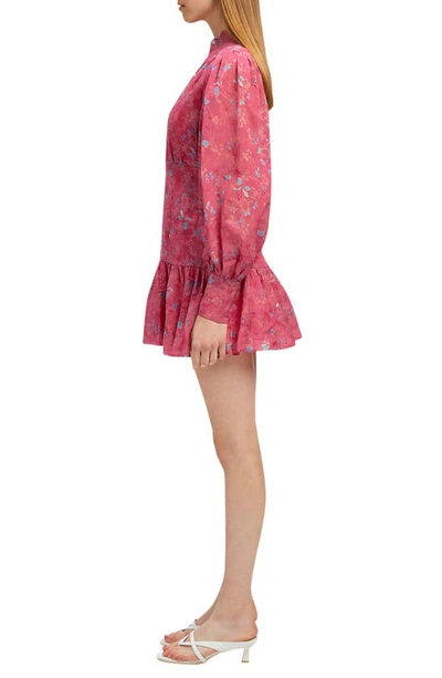 Shop Bardot Nessa Floral Long Sleeve Minidress In Pink Bloom