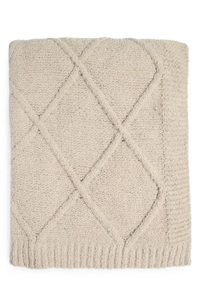 Shop Northpoint Diamond Cozy Knit Throw In Linen