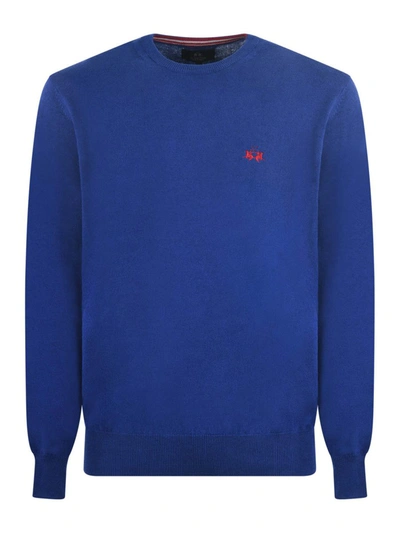 Shop La Martina Sweaters In Blu Elettrico