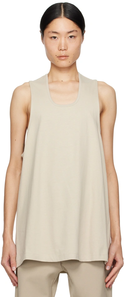 Shop Fear Of God Taupe Scoop Neck Tank Top In Cement