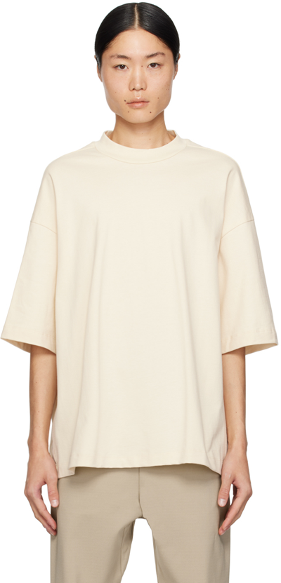 Shop Fear Of God Off-white Dropped Shoulder T-shirt In Cream