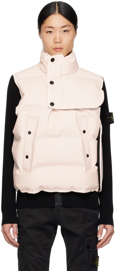 Shop Stone Island Pink Strata Ice Down Vest In V0097 Plaster