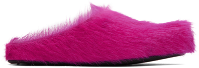 Shop Marni Pink Fussbett Sabot Loafers In Fucshia 00c57