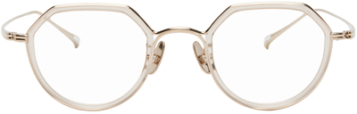 Shop Yuichi Toyama Gold Ludwig Glasses In White Gold / Clear B