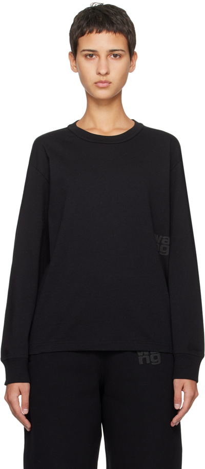 Shop Alexander Wang T Black Puff Long Sleeve T-shirt In 001 Black