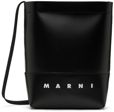 Shop Marni Black Logo Bag In 00n99 Black