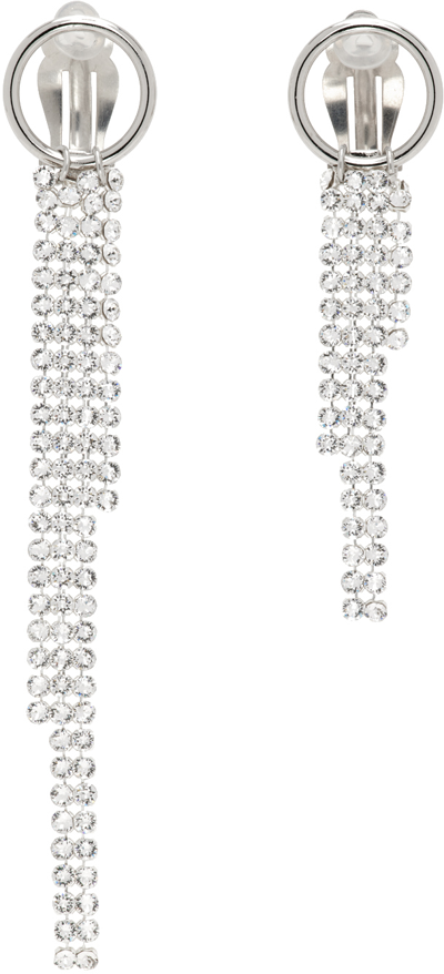 Shop Justine Clenquet Silver Shannon Clip-on Earrings In Palladium