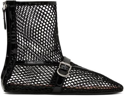Shop Alaïa Black Fishnet High Boots In 999 - Noir