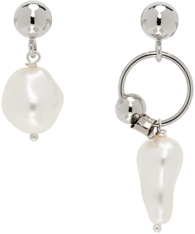 Shop Justine Clenquet Silver Richie Earrings In Palladium