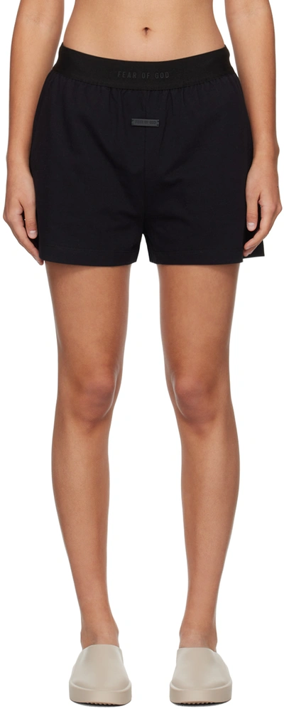 Shop Fear Of God Black 'the Lounge' Shorts In 001 Black