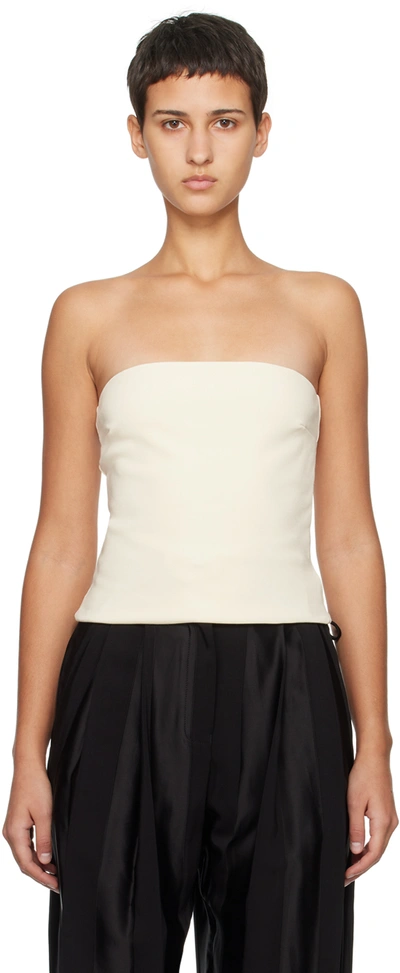 Shop Esse Studios Off-white Straight Neck Camisole In Crema