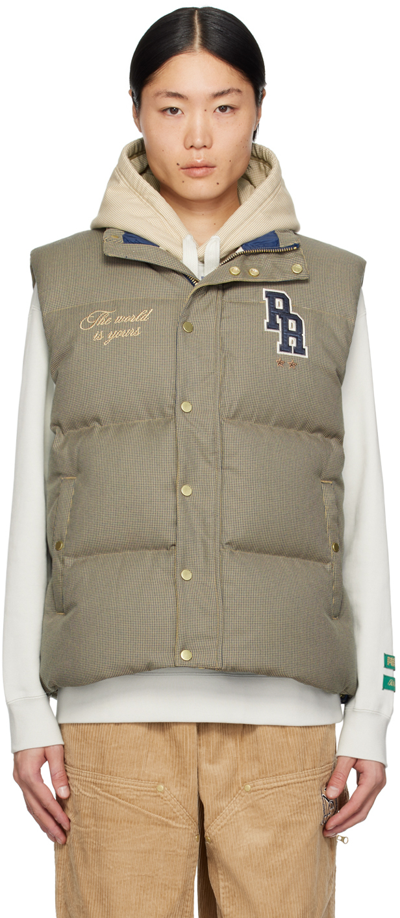 Shop Rhude Beige & Blue Puma Edition Down Vest In 620887