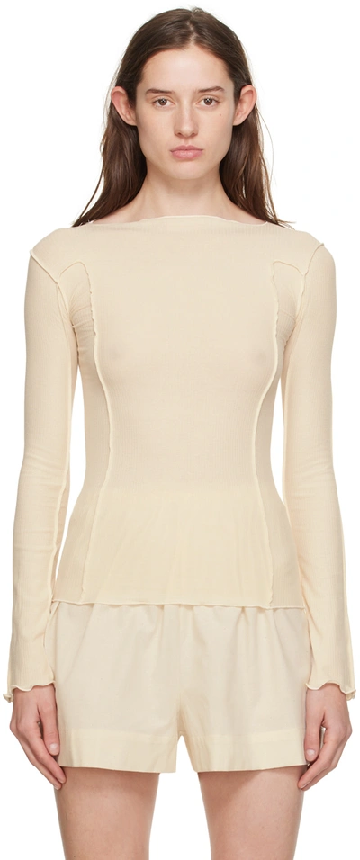 Shop Baserange Off-white Omato Long Sleeve T-shirt In Off White